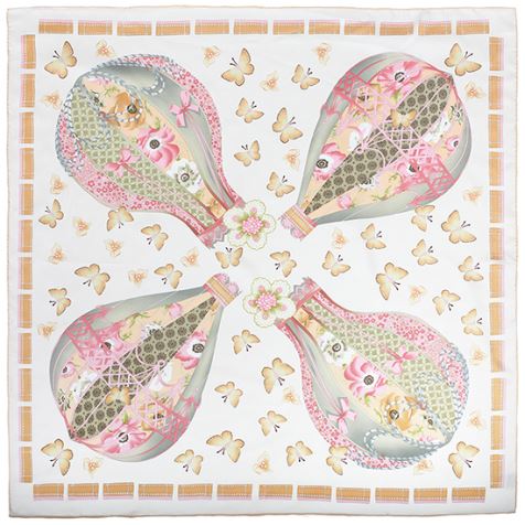 Selendang Sutera Kecil Square Butterfly