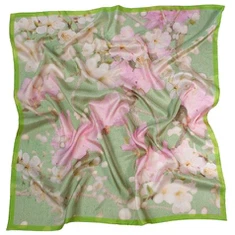 Double Printed Mustard Silk Scarf