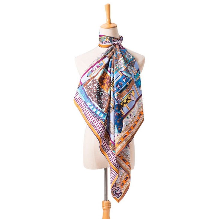 Twill Silk Patterned Scarf